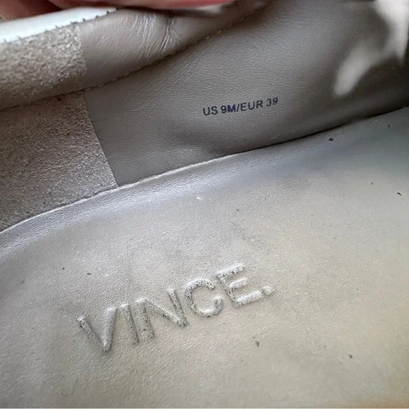 Vince Cream and grey Casual Slip-On sneaker leather size 9 - Picture 10 of 10